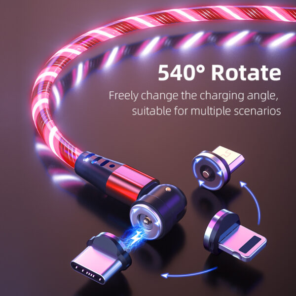 Cable Magnético Luminoso con Rotación de 540°