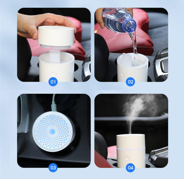 Difusor de Coche Aroma Humidificador de Niebla Ultrasónico - Imagen 6