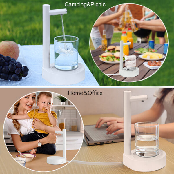 Desk Dispenser Electric Water Gallon Automatic Water Bottle Dispenser Rechargeable Water Dispenser - Imagen 2